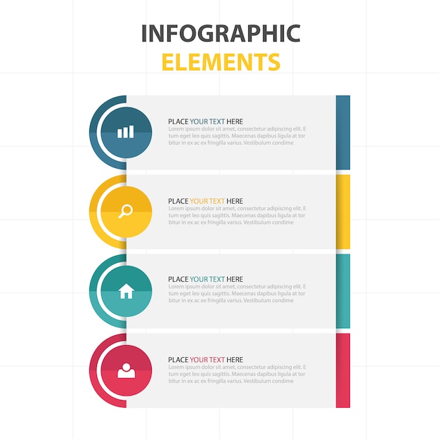 Modern infographics with four colors