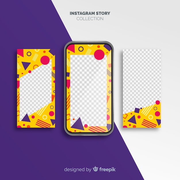 Free vector modern instagram story template collection