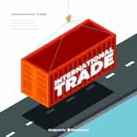 Free vector modern international trade concept with flat design