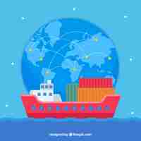 Free vector modern international trade concept