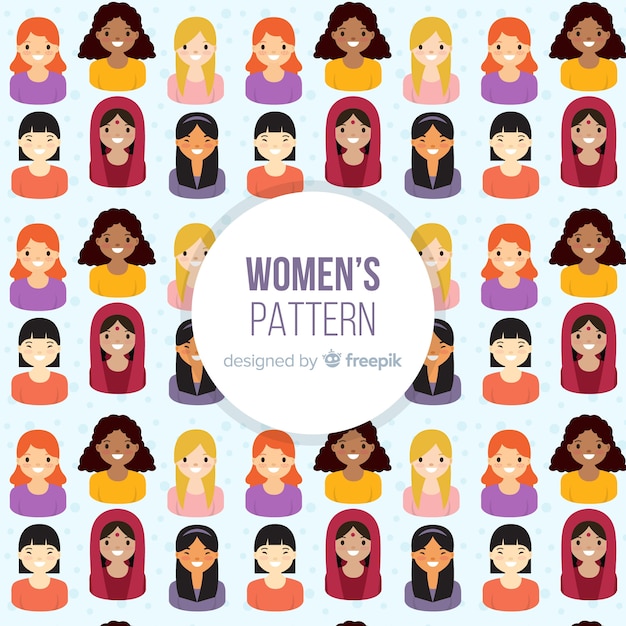 Free vector modern international women pattern