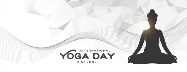 Free Vector modern international yoga day poster in low poly style
