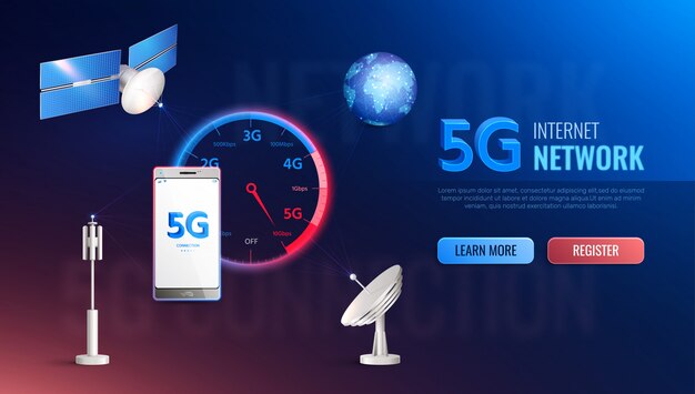 고속 5g 표준 데이터 통신에 대한 정보를 제공하는 최신 인터넷 기술 현실적인 사이트