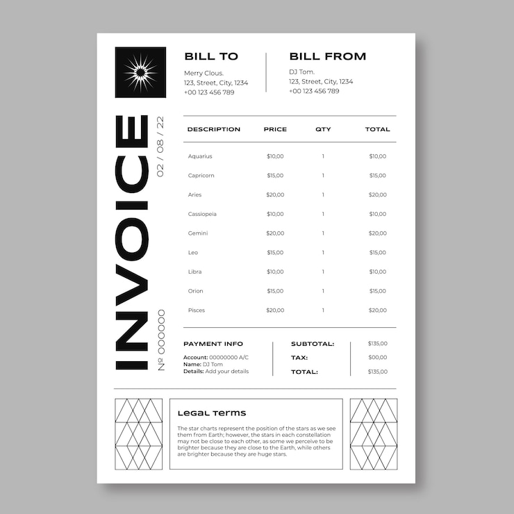 Free Vector modern invoice template