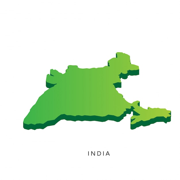 Modern Isometric 3D India Map