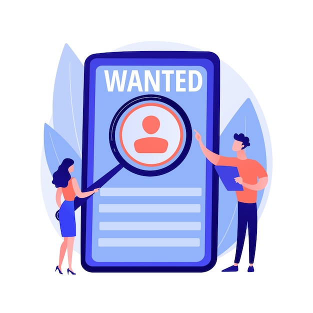 Free vector modern job search. staff hiring, online recruitment, freelance profession. applicant studying help wanted poster. freelancer looking for orders concept illustration