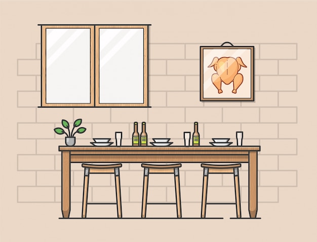 Free vector modern kitchen illustration