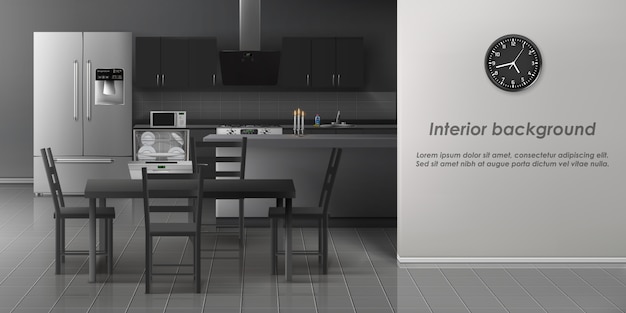 modern kitchen interior background 