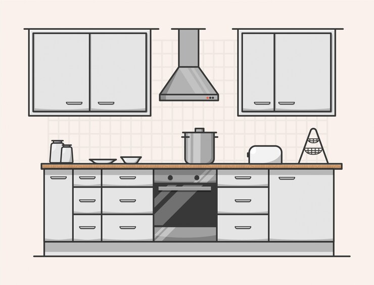 Free Vector modern kitchen interior design