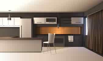 Free vector modern kitchen realistic interior