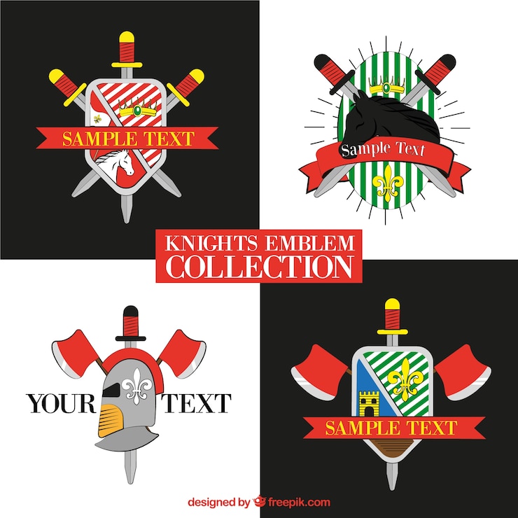 Free Vector modern knight emblem design