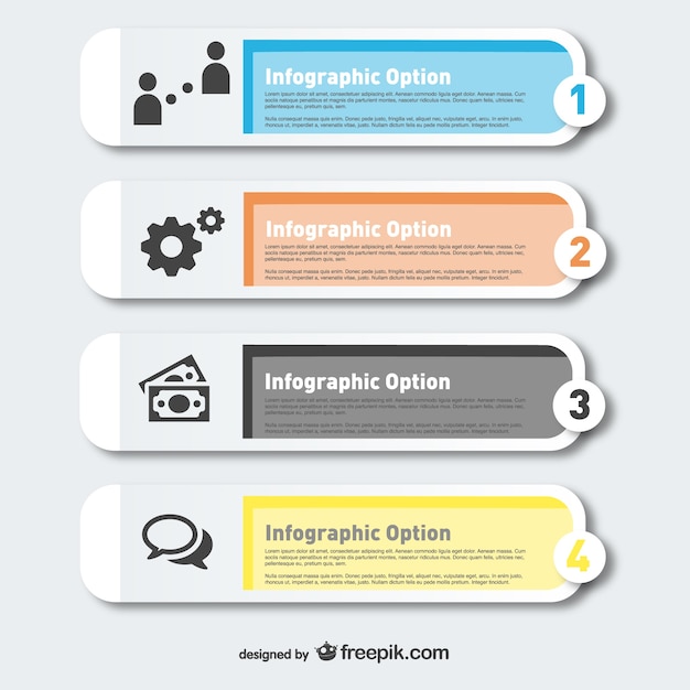 Free Download Modern Labels Infographic with Gears and Notes – Vector Templates