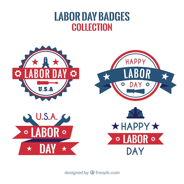 Modern labor day badge collection