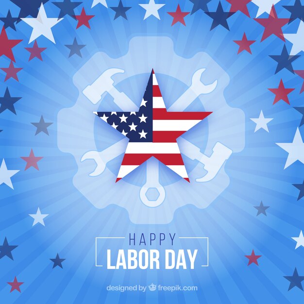 Modern labor day composition with flat design