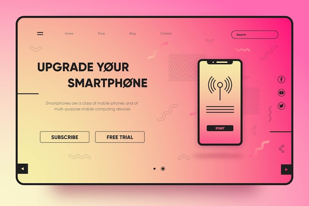 Современная целевая страница со смартфоном