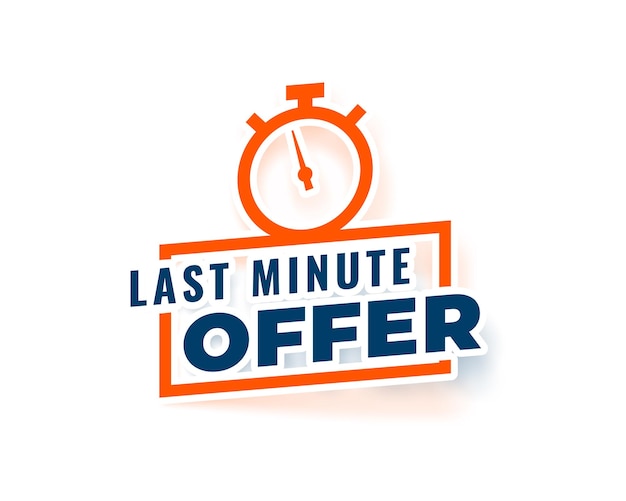 Moderno sfondo dell'offerta last minute per il web store online