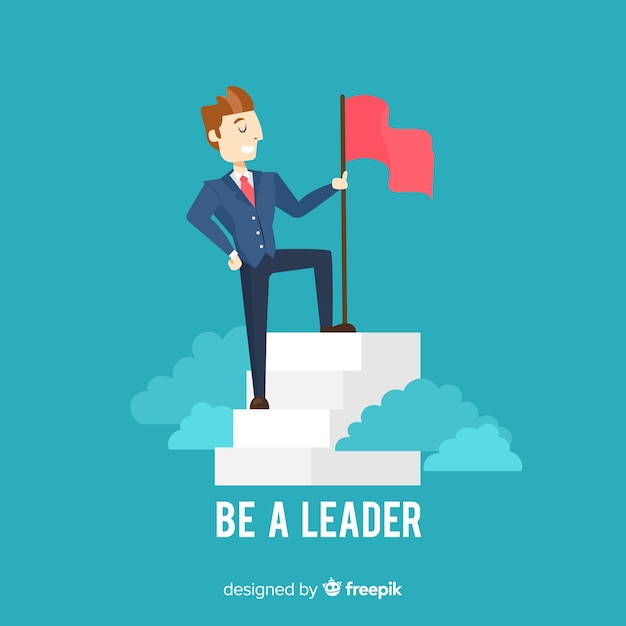 Modern leadership composition with flat design