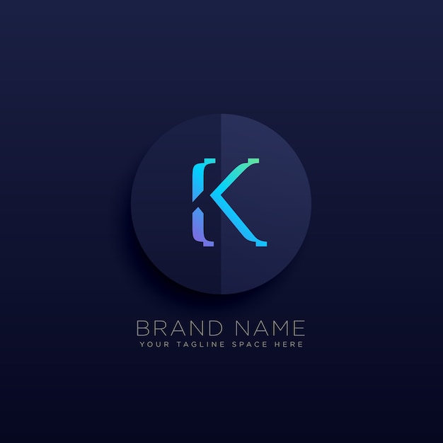 Буква K темный логотип концепция стиль