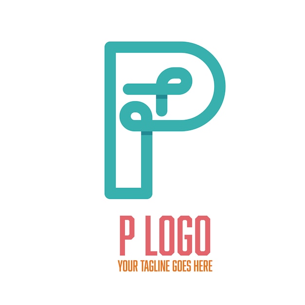 Modern letter p logo