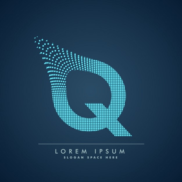 Free vector modern letter q background