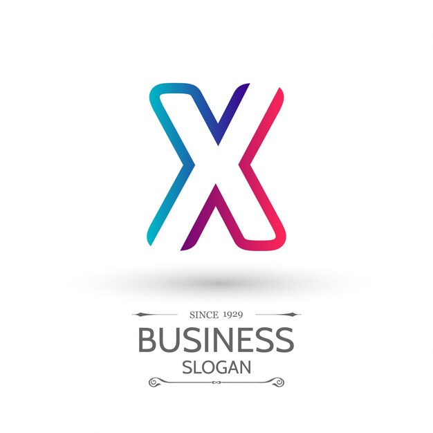 X Письмо Логотип бизнес шаблон Красочные Вектор Икона