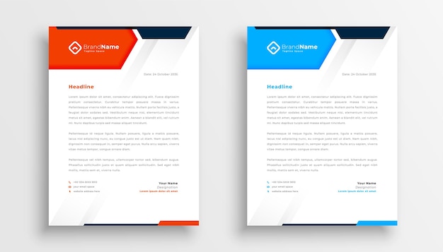 Modern letterhead business template design set