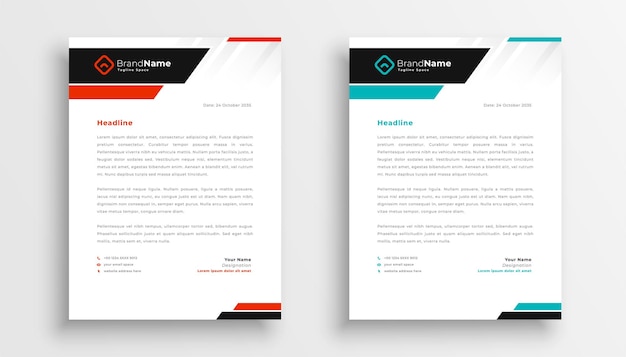 Free vector modern letterhead teamplate for business