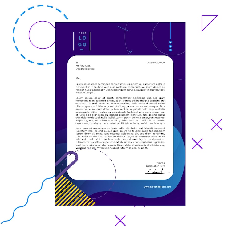 Free Vector modern letterhead template
