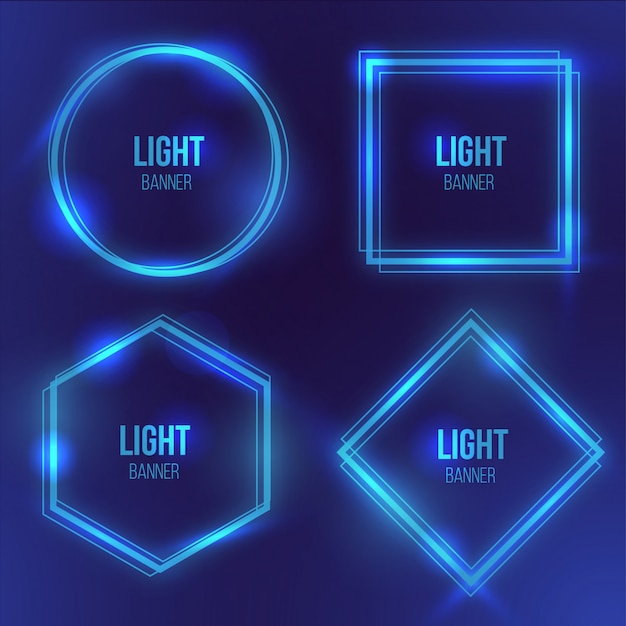 Free vector modern light banner with blue light