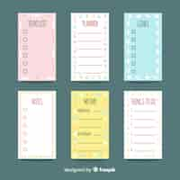 Free vector modern to do list collection with lovely style