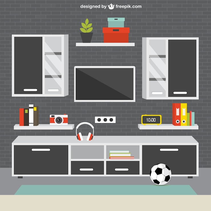 Free Vector modern living room furniture