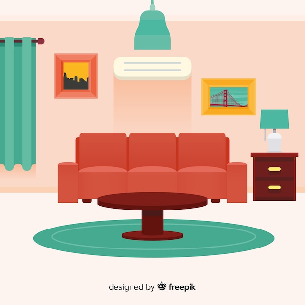 Modern living room with flat design