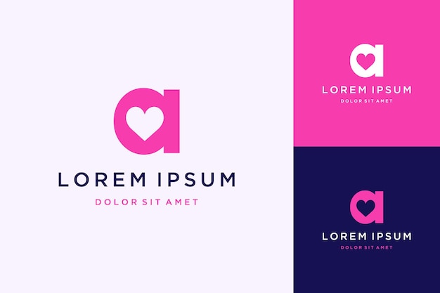 Modern logo design or monogram or initials letter a with heart