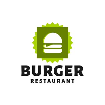 バーガーバーやハンバーガーレストランのモダンなロゴ
