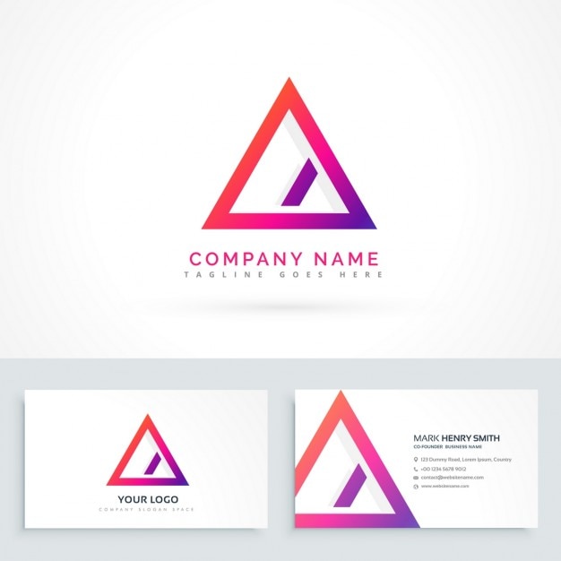 Free Vector modern logo with a colorful triangle