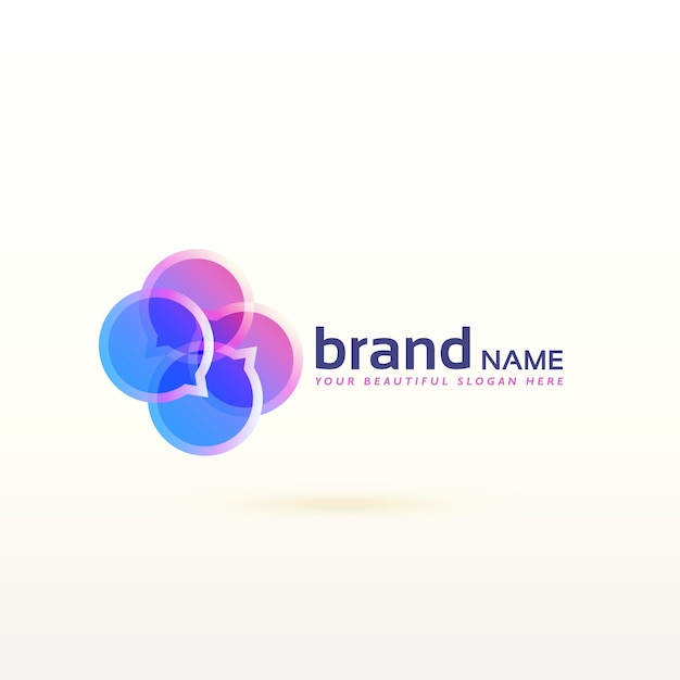 Vettore gratuito chat logo design simbolo in stile astratto