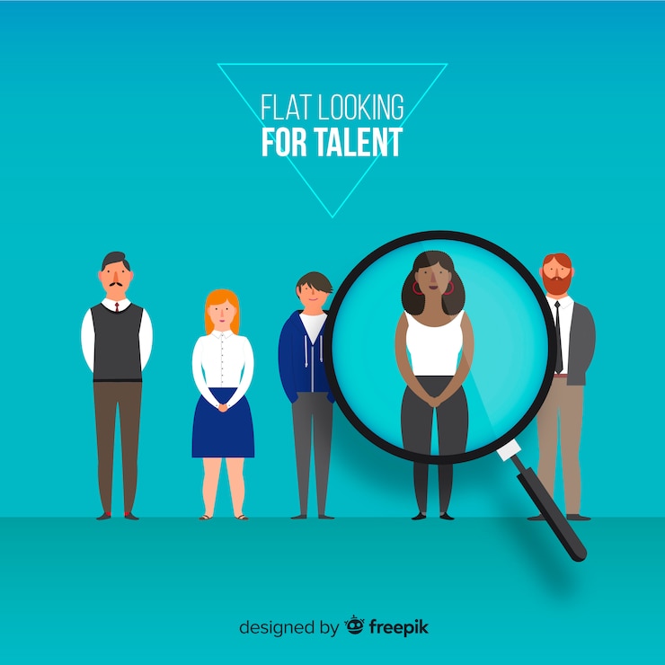 Free Vector modern looking for talent concept
