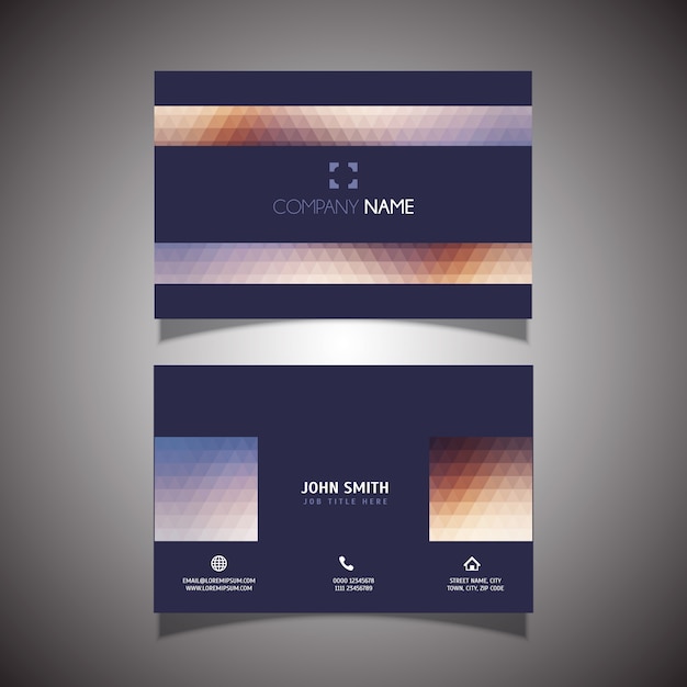 Free vector modern low poly business card design template