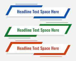 Vettore gratuito terzo modello moderno inferiore in tre colori