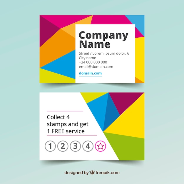 Free vector modern loyalty card template with abstract style