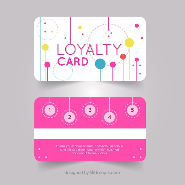 Free vector modern loyalty card template with colorful style