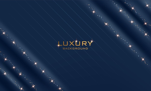 Free vector modern luxury dark blue background with glitter blue light