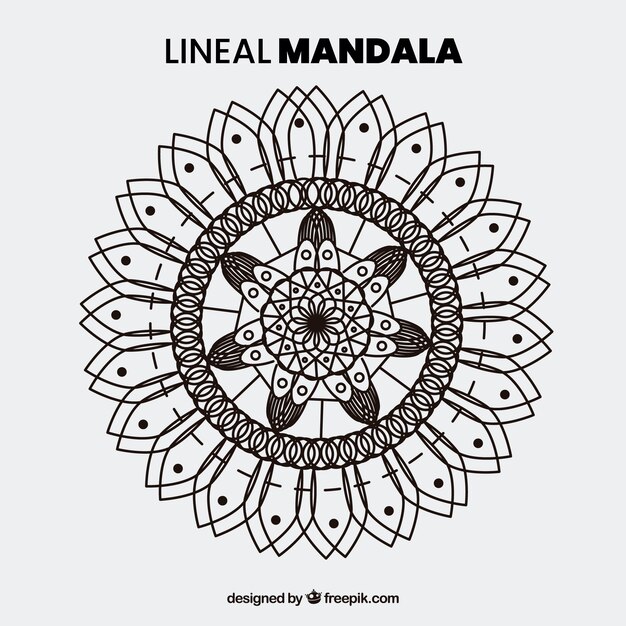 Modern mandala with lineal style