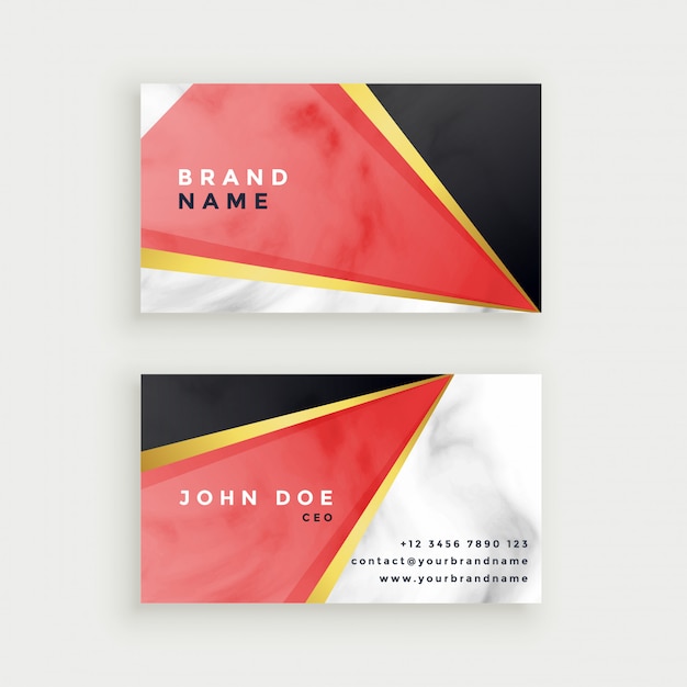 Дизайн современной визитной карточки из мраморной текстуры