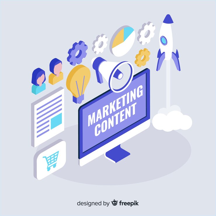 Free Vector modern marketing content concept