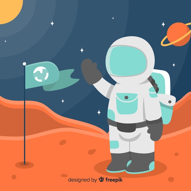 Free vector modern mars background with flat design