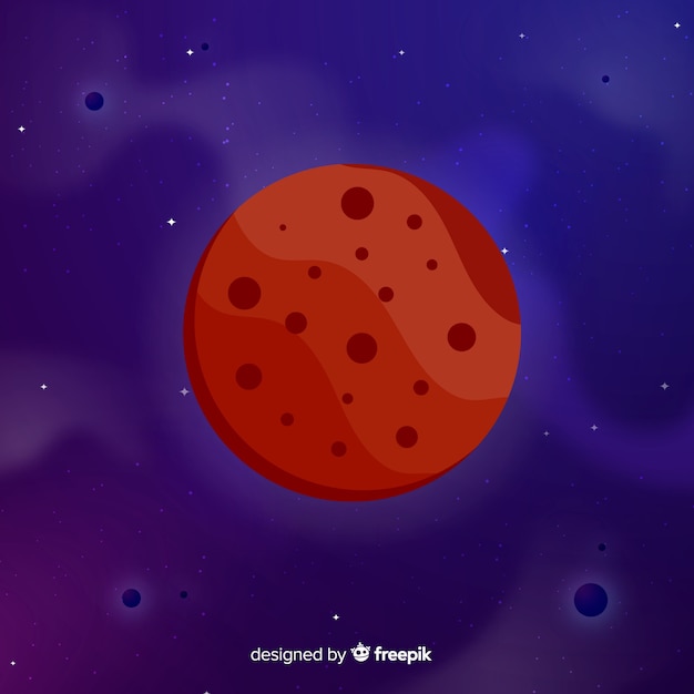 Free vector modern mars background with flat design