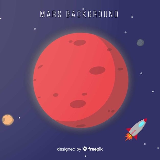 Free vector modern mars background with flat design