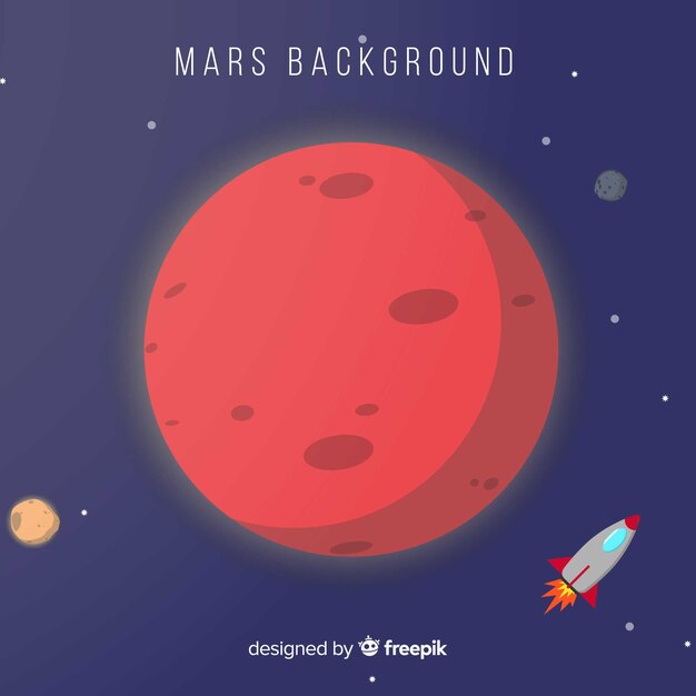 Modern mars background with flat design