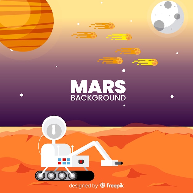 Free vector modern mars background with flat design